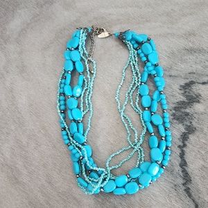 Turquoise Oasis Multi-Strand Beaded Necklace